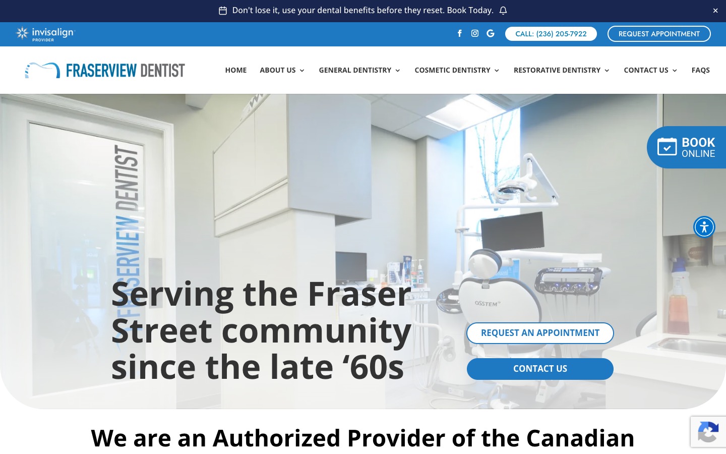 The current homepage